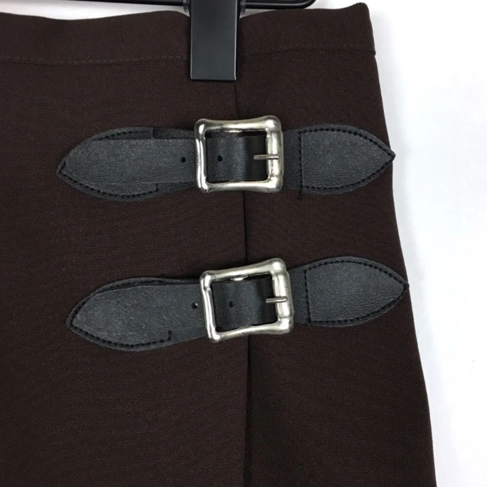 VINTAGE Skirt 90s Y2K Mini Kilt Schoolgirl Goth Dark Academia Buckles Size 5